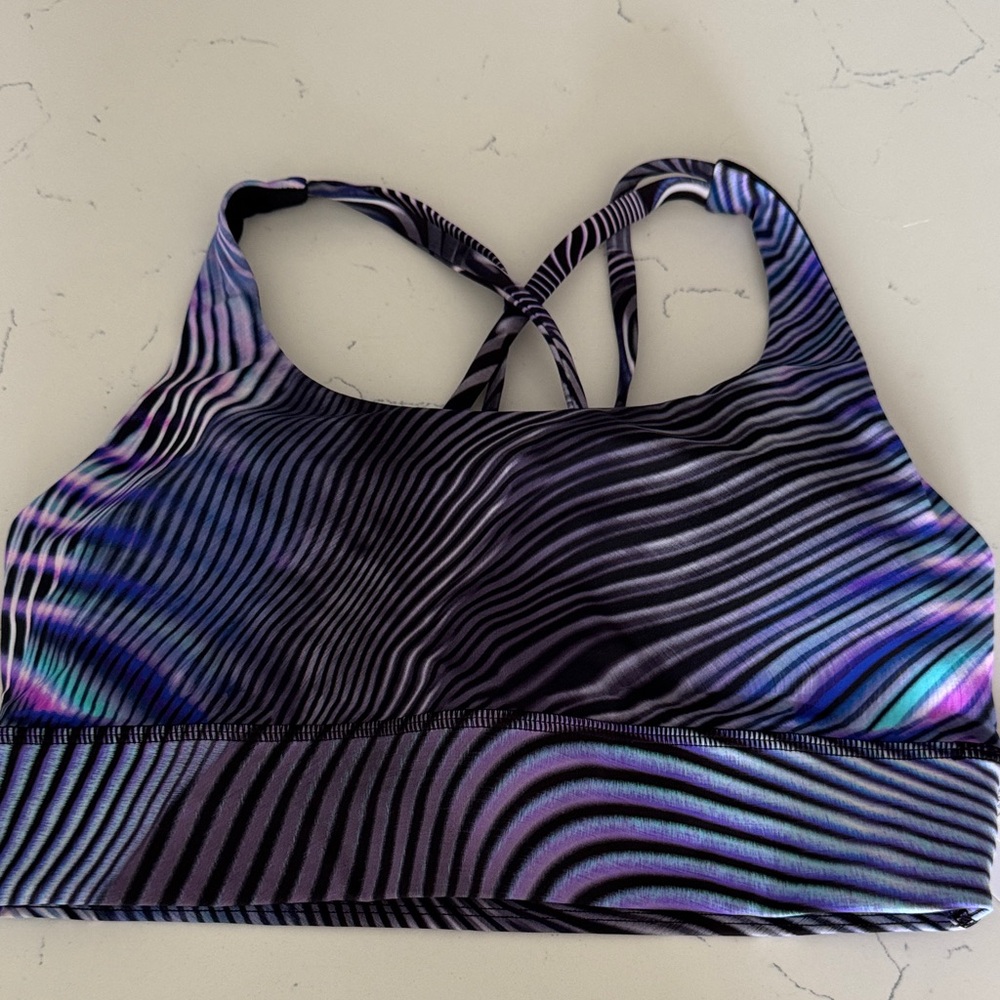 Lululemon Long line energy bra 8 sea wheeze